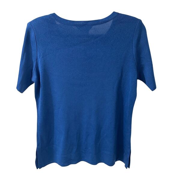 VTG Exclusively Misook Short-Sleeve Knit Top Power Dressing Vintage Workwear - Picture 7 of 7